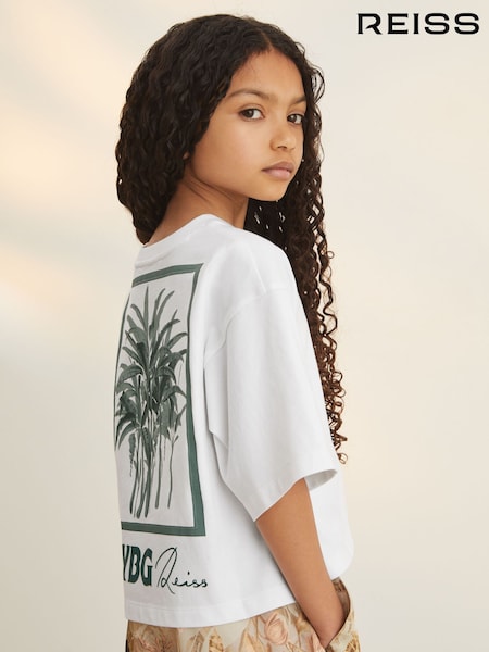 Reiss Khaki Spencer 4-9 yrs Reiss | NYBG Floral Oversize T-Shirt (F30567) | AED180
