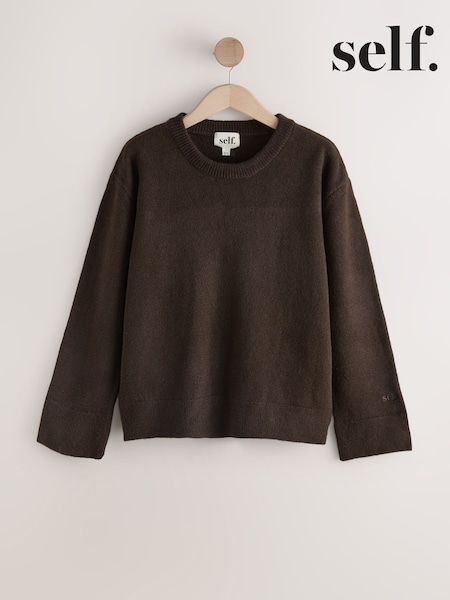 self. Chocolate Brown Knit Jumper (F30583) | R$ 355