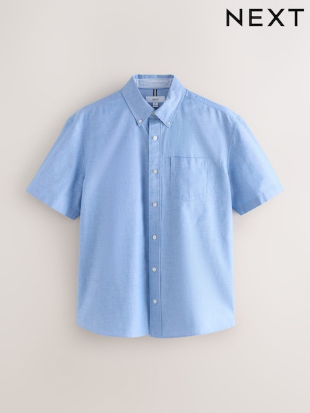 Light Blue Short Sleeve Oxford Shirt (F30655) | 119 QAR
