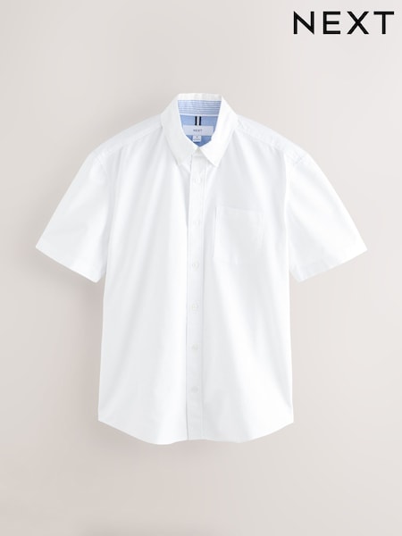 White Short Sleeve Oxford Shirt (F30665) | AED105