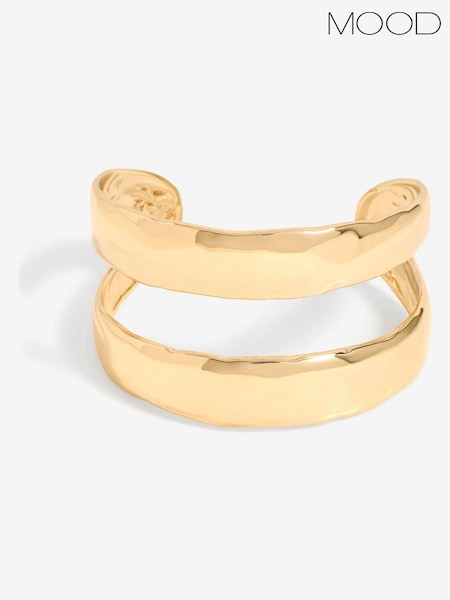 Mood Gold Tone Molten Open Cuff Bracelet (F30686) | AED99