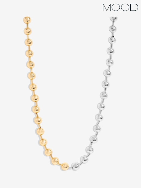 Mood Metallic Two Tone Ball Chain Allway Necklace (F30722) | €26