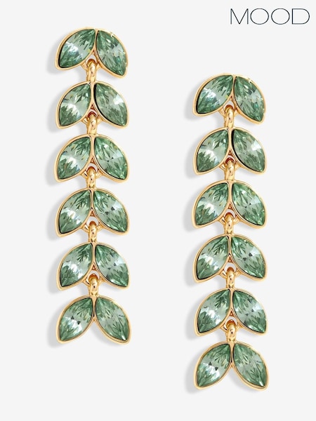 Mood Leaf Linear Drop Earrings (F30723) | kr360