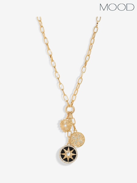 Mood Crystal Celestial Charm Pendant Necklace (F30742) | kr420