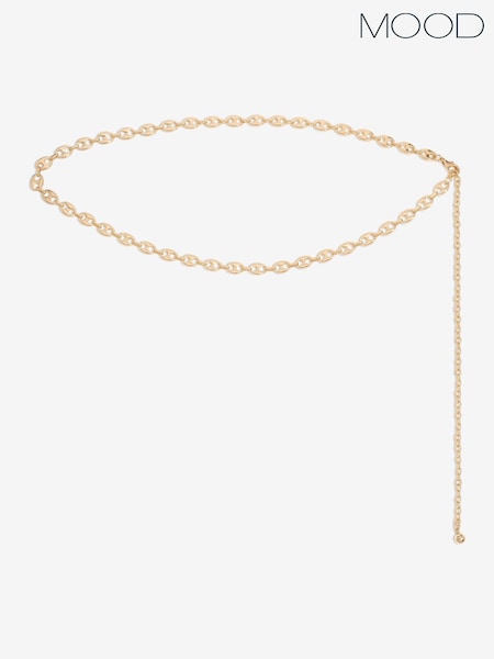 Mood Tone Polished Button Link Chain Belt (F30754) | kr380
