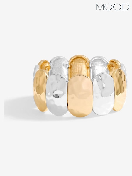 Mood Metallic Tone Hammered Stretch Bracelet (F30779) | €23