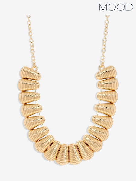 Mood Gold Tone Polished Ridged Collar Necklace (F30785) | €31