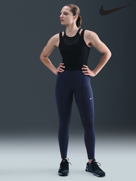 Nike Midnight Navy One Seamless Front High Waisted Full Length Leggings (F30965) | €64