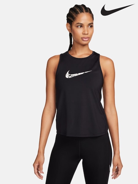 Nike Black Graphic Print Logo Running Vest Top (F30969) | €44