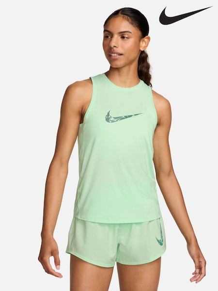 Nike Mint Green Graphic Print Logo Running Vest Top (F30970) | €42