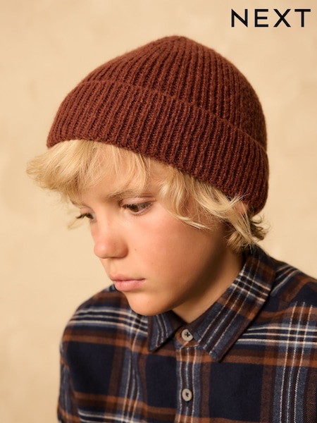 Rust Red Chunky Knit Beanie Hat (1-16yrs) (F30999) | €8 - €9