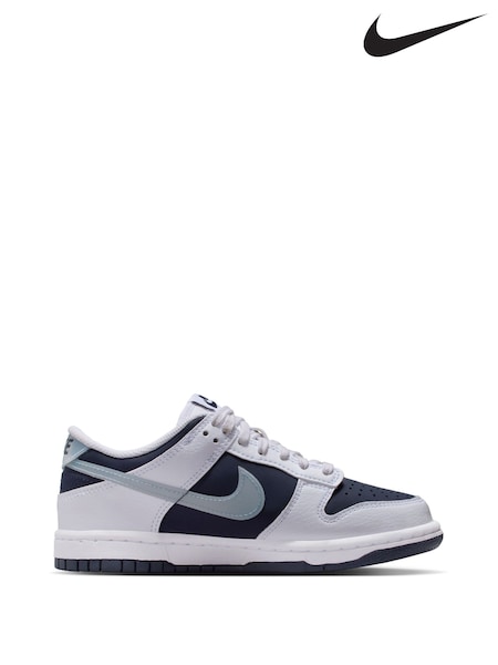 Nike White/Armory Blue Youth Dunk Low Trainers (F31130) | €93