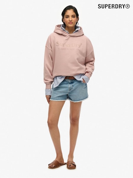 Superdry Brown Venue Metallic Relaxed 100% Cotton Hoodie (F31151) | €69