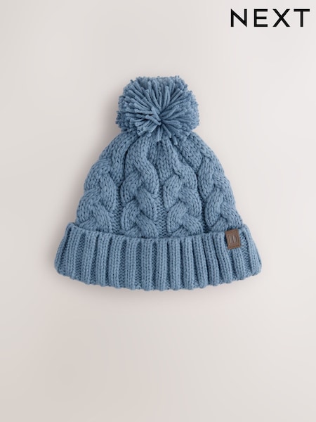 Minerals Blue Cable Knit Pom Hat (1-16yrs) (F31178) | €9 - €11