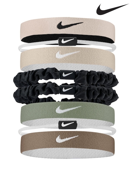 Nike Khaki/Grey Flex Classic Mixed Hair Ties 8 Pack (F31304) | €17.50