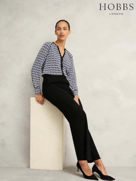Hobbs Blue Zelia Printed Top (F31336) | AED320