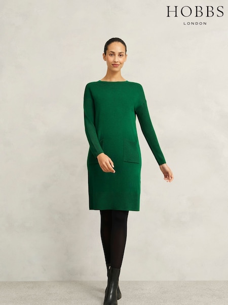Hobbs Green Devora Knitted Dress (F31339) | AED751