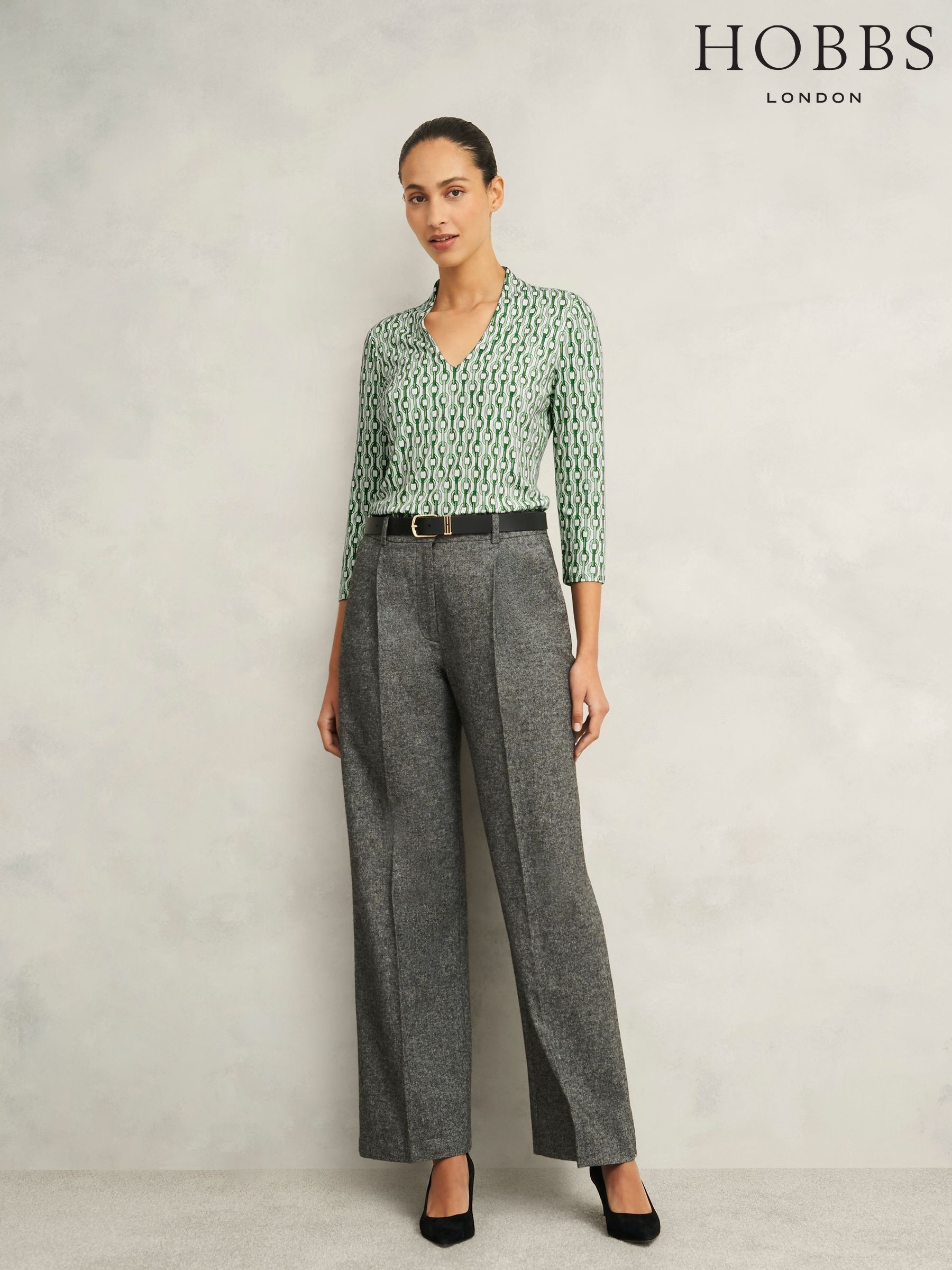 Women's Blouses Hobbs Print V-Neck Tops | Next Oman Women's Blouses Hobbs Print V-Neck Tops | Next Oman