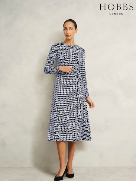 Hobbs Blue Petite Dakota Dress (F31361) | AED577