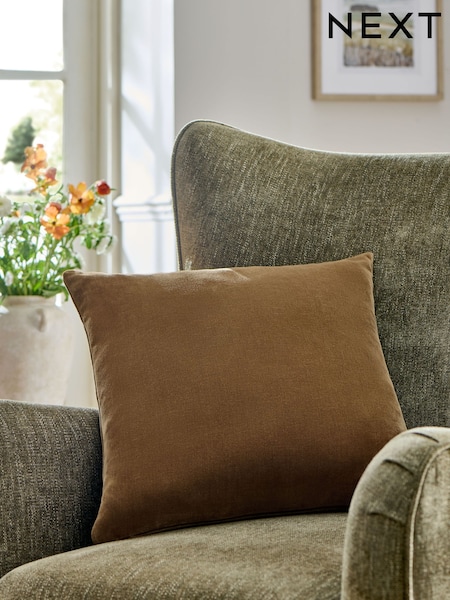 Ochre Yellow Loxley Velvet 50 x 50cm Knife Edge Cushion (F31366) | €16