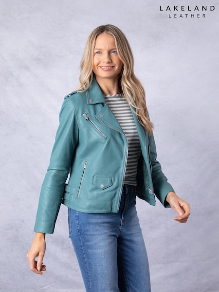 Lakeland Leather Blue Banks Biker Jacket (F31451) | €303