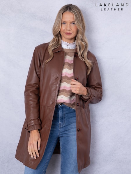 Lakeland Leather Marton Longline Button Down Coat (F31454) | ‏1,655‏₪