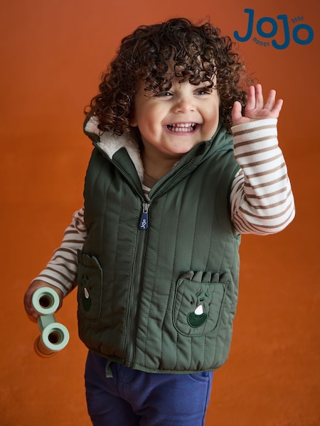 JoJo Maman Bébé Green Borg Lined Gilet (F31488) | €59 - €69