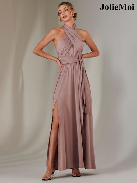 Jolie Moi Halter Neck Maxi Bridesmaid Dress (F31520) | €103