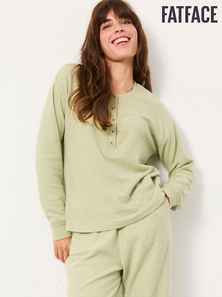 FatFace Pistachio Green Henley Lounge Top (F31537) | €46