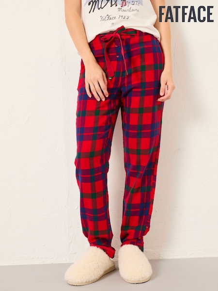 FatFace Eva Shelter Red Alpine Check Pyjama Bottoms (F31546) | €51