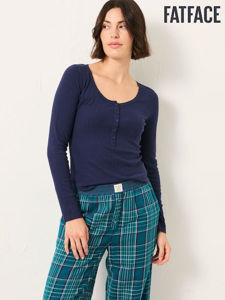 FatFace Hattie Navy Henley Pyjama Top (F31560) | €38.50