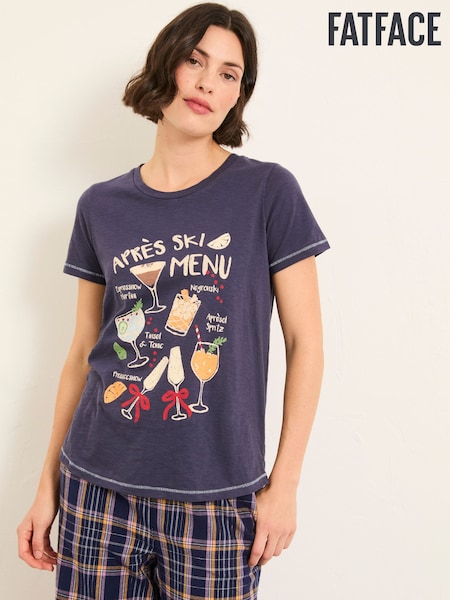FatFace Navy Apres Ski Graphic T Shirt (F31589) | €33
