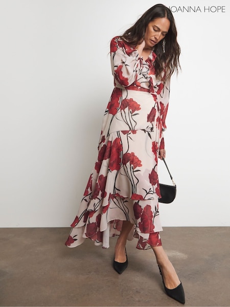 Joanna Hope Cream Maxi Ruffle Wrap Dress (F31660) | €126