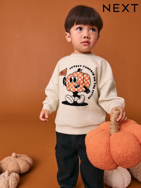 Ecru Pumpkin - Halloween Sweatshirt (3mths-7yrs) (F31676) | 12 € - 15 €