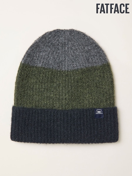 FatFace Khaki Green Leo Colourblock Beanie (F31862) | € 23