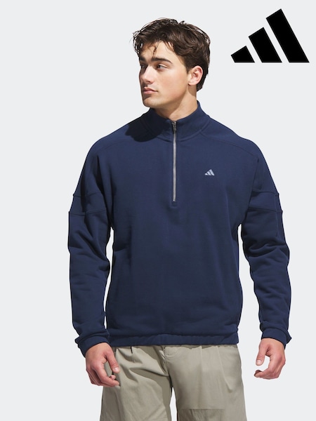 adidas Golf Navy Go To Heritage Quarter Zip Sweater (F31921) | €95