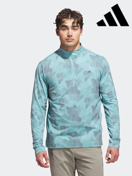 adidas Golf Go To Printed Quarter Zip Sweatshirt (F31922) | €89