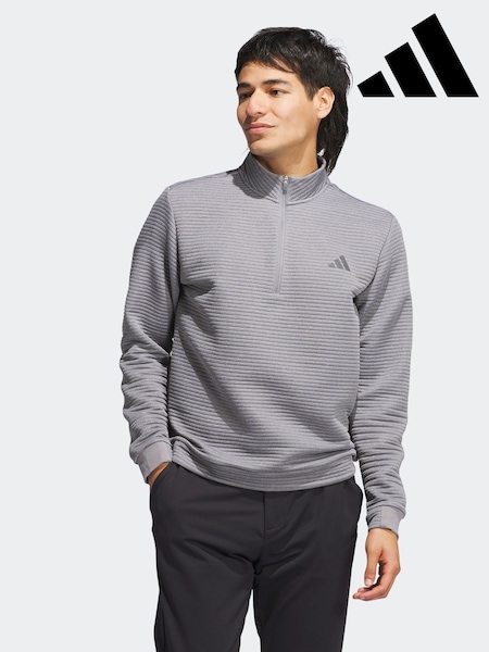 Cinza - adidas Golf Ultimate365 Dwr Textured Quarter Zip Sweatshirt (F31925) | R$ 545