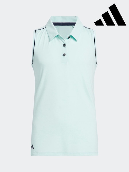 adidas Golf Aqua Blue Kids Aqua Performance Sleeveless Polo Shirt (F32003) | AED146