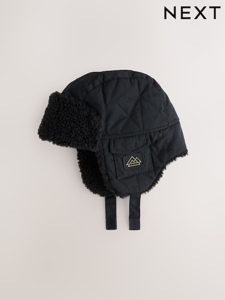 Black Quilted Trapper Hat (1-16yrs) (F32194) | €15 - €17
