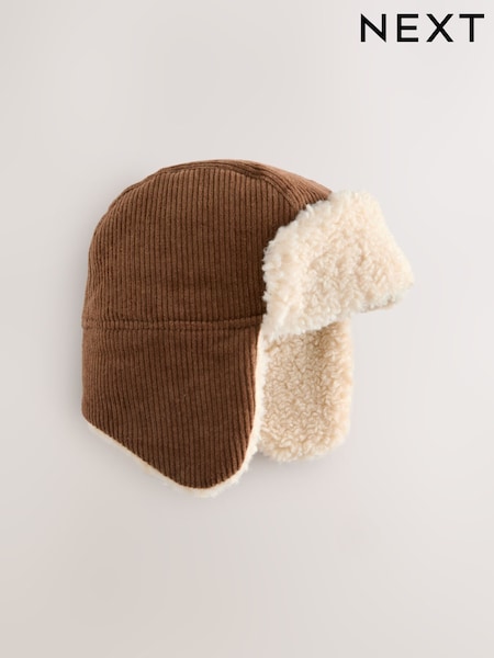 Rust Red Corduroy Trapper Hat (3mths-10yrs) (F32203) | AED56
