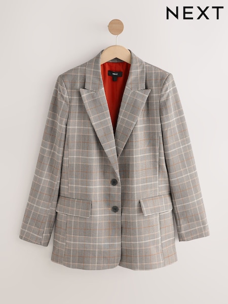 Brown Single Checked Breasted Blazer (F32250) | R$ 480