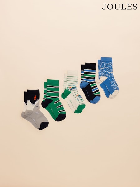 Joules Eat Feet Multi Navy Pack of Five Socks (F32277) | R$ 165