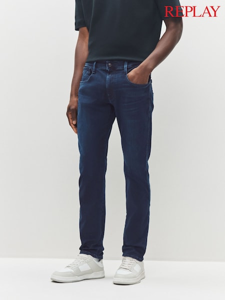 Replay Denim Dark Wash Eco Plus Slim Fit Anbass Hyperflex Jeans (F32299) | €229