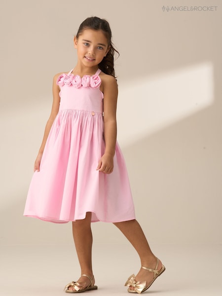وردي - Angel & Rocket Alegra Corsage Scallop 100% Cotton Dress (F32322) | ‏266 ر.س.‏ - ‏318 ر.س.‏