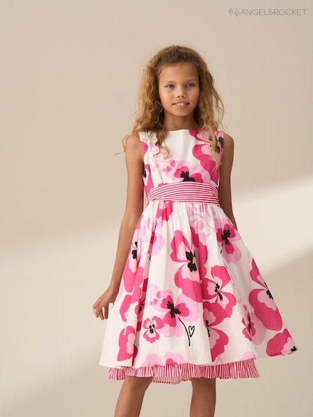 Angel & Rocket Pink Bella Printed Dress (F32344) | R$ 335 - R$ 375