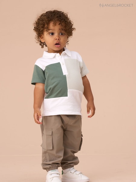 Angel & Rocket Kane 100% Cotton Textured Colour Block Polo Shirt (F32361) | € 21 - € 24