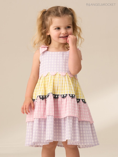 Angel & Rocket Pink 100% Cotton Bianka Multi Stripe Dress (F32371) | AED179 - AED190