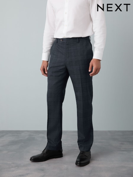 Azul - Trimmed Check Suit Trousers (F32466) | 73 €