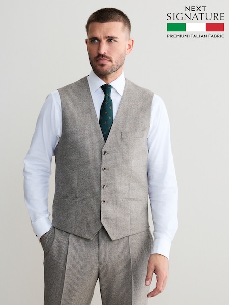 Neutral Signature Marzotto 100% Italian Wool Check Suit Waistcoat (F32498) | R$ 860